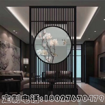 定制不銹鋼屏風(fēng)客廳屏風(fēng)隔斷雕花金屬現(xiàn)代簡約中式玄關(guān)鏤空裝飾