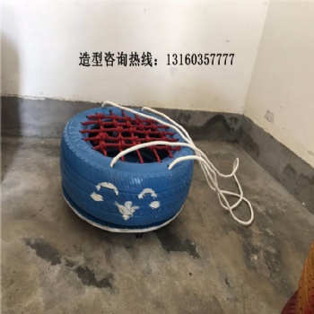 廠家定制幼兒園輪胎雕塑擺件彩繪裝飾戶(hù)外拓展兵工藝造型手工制作裝飾