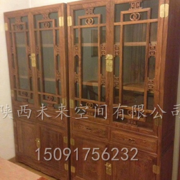 西安古典書柜，紅木書柜，榆木書柜，仿古書柜