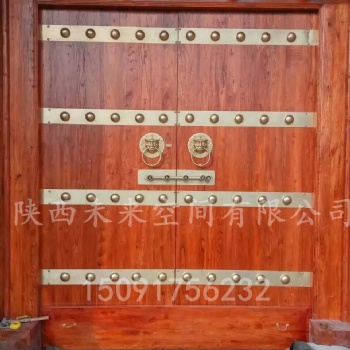 西安仿古大門，榆木大門，銅釘大門，松木大門