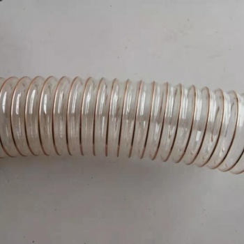 PU聚氨酯鍍銅鋼絲軟管工業(yè)吸塵木工伸縮雕刻機液體運輸透明軟管
