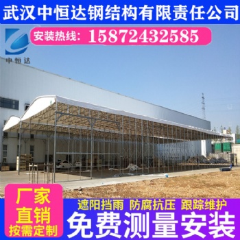 武漢定制推拉雨蓬大型臨時(shí)倉(cāng)庫(kù)帳篷戶外遮陽(yáng)棚活動(dòng)推拉雨蓬移動(dòng)彩篷家用停車棚洗車蓬鍍鋅管雨篷卸貨篷