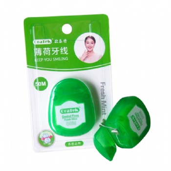 香港OraTek歐樂特微臘細(xì)滑薄荷味牙線50米卷狀圓線牙線 廠家批發(fā)