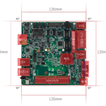120x120雙網口6USB支持HDMI*VGA低功耗無風扇DC供電J1900工控主板