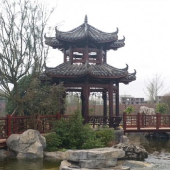成都仿古建筑亭子，仿古雙層亭子定制廠家