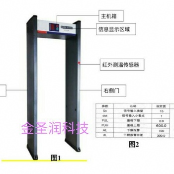 紅外非接觸式測溫，聲光報警安檢門