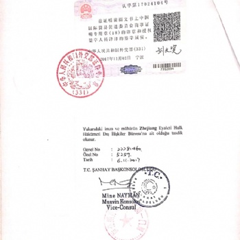 土耳其領(lǐng)事館簽章認證，EC證書，出口商登記表ERF