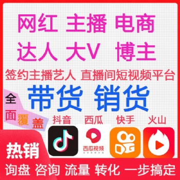 網紅帶貨，抖音直播帶貨，淘寶直播帶貨，快手直播帶貨