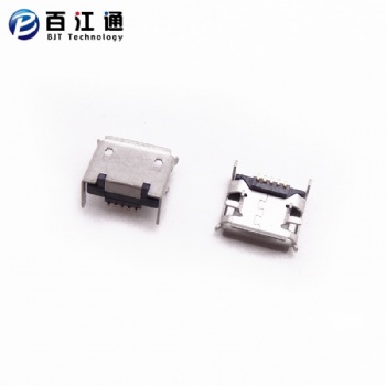 micro5P母座/墊高式前貼后插micro5P貼片母座/手機(jī)充電口