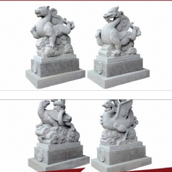 石雕四大神獸，石雕四大圣獸，石雕四大瑞獸青龍，白虎，朱雀，玄武
