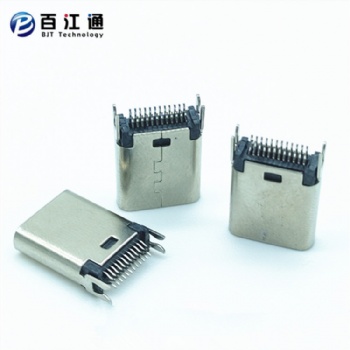 3.1 TYPE-C夾板24P母座 大魚叉K腳 typec轉(zhuǎn)接頭插座10.5-9.3mm