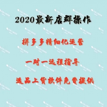 拼多多店群軟件貼牌代理加盟，運營技術教學