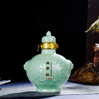 陶瓷酒瓶1斤青釉陶瓷酒瓶 一斤酒壇 景德鎮工藝收藏酒具家用酒壺