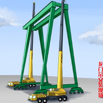 甘肅定西10噸27米跨9米高龍門(mén)吊出租
