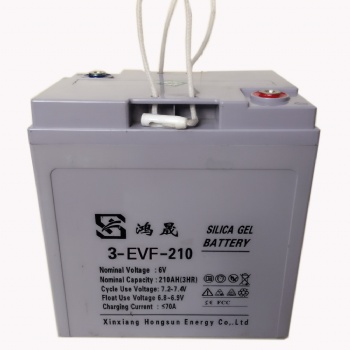 6V210AH免維護蓄電池，新鄉鴻晟能源有限公司電池生產廠家