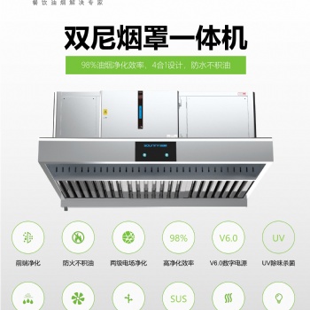 雙尼煙罩一體機(jī)，雙尼油煙凈化器生產(chǎn)廠家