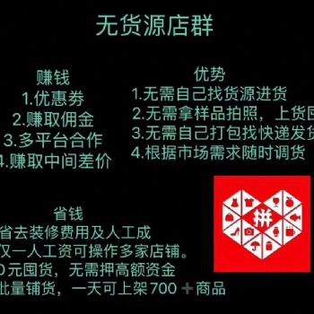 拼多多店群運營培訓，采集一鍵鋪貨軟件代理貼牌