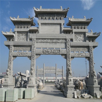 磊泰園林可定做石牌坊景區(qū)大門石牌樓曲陽(yáng)石雕牌坊