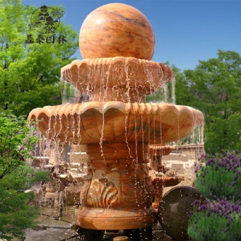 曲陽(yáng)石雕噴泉?dú)W式水缽噴泉磊泰園林定做球噴泉