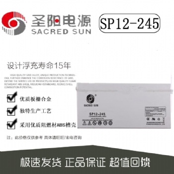 圣陽蓄電池sp12-245 12v24**h蓄電池山東代理商批發(fā)零售