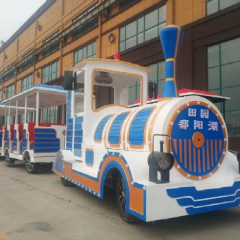 中型無軌燃油電動觀光火車景區(qū)公園游樂設備