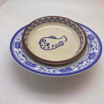 上海壹粵密胺小丑魚涼菜碟，瀏陽蒸菜碗仿瓷餐具定制