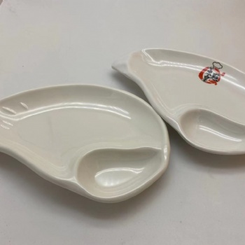 上海壹粵密胺炒粉盤子，仿瓷田螺小吃盤子餐具批發