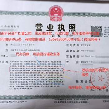 新注冊不良資產(chǎn)處置有限公司，價格便宜