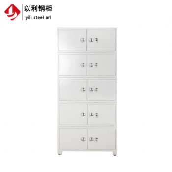 中山鋼制文件柜 鐵皮資料檔案柜帶輪子 鐵錨拉手憑證柜分體五節(jié)柜