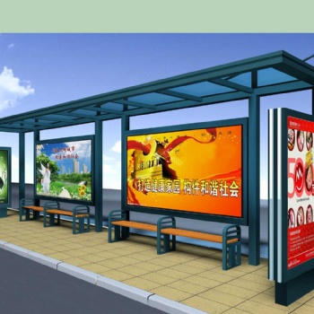 公交站牌，候車(chē)亭，路**、宣傳欄
