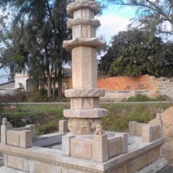 芝麻黑石經(jīng)幢 大型石柱雕刻 福建石雕廠(chǎng)