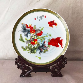定做陶瓷人像瓷盤(pán)，企業(yè)員工福利紀(jì)念獎(jiǎng)盤(pán)擺件禮品