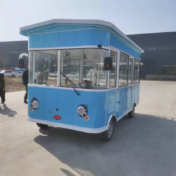 多功能小吃車電動四輪商用景區(qū)售賣車早餐擺攤流動美食炸串餐車