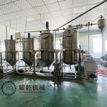 胡麻油提煉設(shè)備 日產(chǎn)1噸**油生產(chǎn)線 304不銹鋼植物油精煉機(jī)
