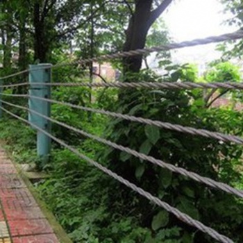 三股七芯纜索護欄、柔性防撞護欄、景區道路繩索護欄