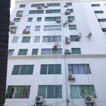 長沙市望城區墻面改造裝修公司、舊房外墻涂料翻新 學校墻面藝術漆施工
