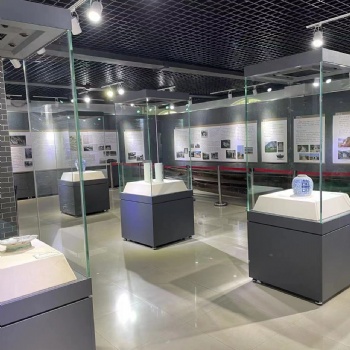 博物館瓷器展覽柜平柜鋼制電動(dòng)升降展柜防爆玻璃展示柜