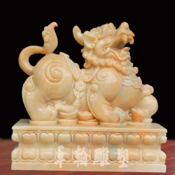 石雕貔貅一對(duì)家用庭院戶外招財(cái)鎮(zhèn)宅擺件門口漢白玉神獸石麒麟