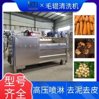 香芋毛輥清洗機 花生去泥清洗機 連續式毛刷去雜清洗機